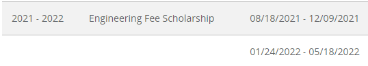 21-22 Engineering Fee Scholarship